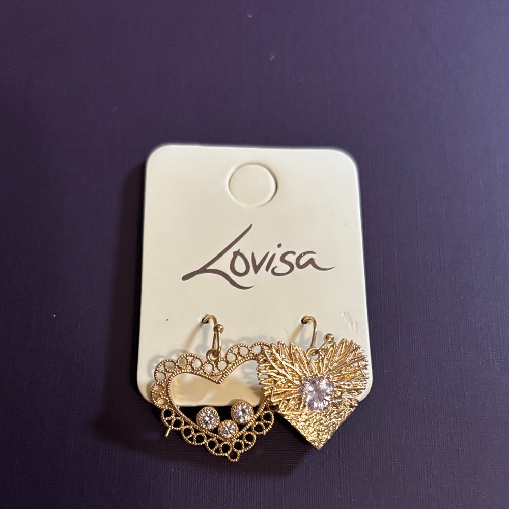Lovisa Australian Brand Mismatched Gold Heart Earrings | NWT